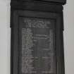 Interior. Detail of WWI memorial plaque