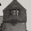 Detail of oriel dormer in tower.