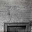 Killochan Castle. Detail of inscribed panel over entrance.