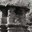 East gate pier, entablature carving (depicting swags and goddesses heads),  detail