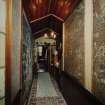 Interior.
View of William Morris tapestries in Great Hall corridor.