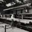 Interior.
View of rotary forge no 1 showing dispatching area magnet cranes.