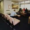 Ground floor, general view of seated area in entrance hall, Bellshill Maternity Hospital.