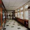 Fifth floor, view along to north end of corridor, Bellshill Maternity Hospital.