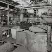 Motherwell, Craigneuk Street, Anderson Boyes
Foundry (Dept.15, main bay built 1976 and side bay 1920): Interior view from SE of main and side bay (left).  The foundry has been disused for many years, the building being used for storage.