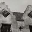 Detail of dormer windows on S wall of W courtyard.