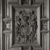 Interior.
Detail of N wall panelling in drawing room.