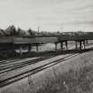 View of bridge over railway sidings from E.