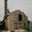 Steading, boilerhouse and chimney, view from NW