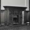 Business room, detail of fireplace