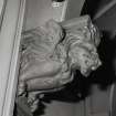 Interior.
Detail of lion's head bracket in meeting hall on second floor.