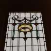 Interior.
Detail of stained glass window on main stair.