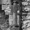 Interior.
Detail of hall fireplace jamb on N wall.