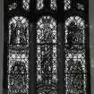 Interior, detail of N aisle stained glass window The Watson Memorial by Gordon Webster 1969