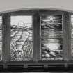 Interior, detail of S aisle stained glass window the Cuthbertson Memorial