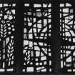 Interior, detail of S aisle stained glass window by Sadie McLellan