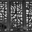 Interior, detail of S aisle stained glass window by Sadie McLellan
