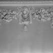 Interior view of Newhailes House showing detail of plasterwork in the entrance hall.