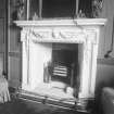 Interior view of Newhailes House showing fireplace in north west state bedroom.