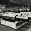 Interior.
View of stocks of rolls for tempering mills.