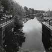 Twechar, Main Street, Forth and Clyde Canal, Lifting Bridge
View from bridge looking West