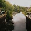 Twechar, Main Street, Forth and Clyde Canal, Lifting Bridge
View from bridge looking West