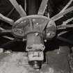 Interior.
Detail of water wheel bearing, shaft and hub.