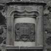 Detail of 1637 datestone set in ogee arched recess, probably part of an ornamental well-head.