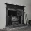 Interior.
Detail of fireplace in vaulted dining room.