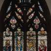 Interior.
Detail of stained glass window in memory of the Mitchell family of Forfar.