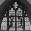 Interior.
Detail of stained glass window in memory of the Barrie family.