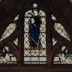 Interior.
Detail of stained glass window in memory of R.S.M.