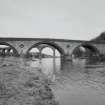 View from SW of centre of SW elevation of bridge, with North Water Viaduct visible in background