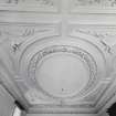 Interior.
View of plaster ceiling in upper dining room on first floor.