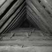 Interior.
Detail of W range attic space showing roof structure.