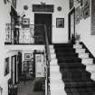 Interior. View of staircase from SE