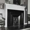 Interior. View of first floor dining room fireplace