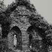 Interior.
Detail of gable remains.