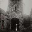 Copy of historic photograph showing view of tower arch.