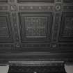 Interior. Drawing room Detail of richly decorated coffered ceiling