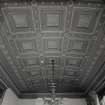 Interior. Ante Drawing room View of painted, vaulted and coffered ceiling