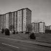 View of multi-storey blocks from South-East.