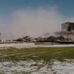 View from South-West after demolition showing rubble.