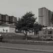 View from South East (prior to demolition), with primary school in foreground