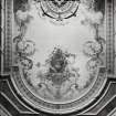 Dundee, Broughty Ferry, Camphill Road, Carbet Castle, interior.
View of North half of ceiling panel of Ground Floor Dining Room ceiling.