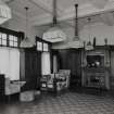 Interior. View of billiard room from West