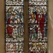 Detail of stained glass window, North-West side of balcony.