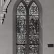 Detail of stained glass window, North-West side of balcony.