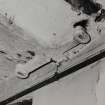 Detail of cast-iron bracket in beam on North side of First Floor of Mill Block.