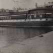 View of H.M.S Unicorn being moved into position for the lock-gate.